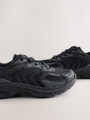 Black Standard Fit (F) Elastic Lace Trainers - Image 5 of 6