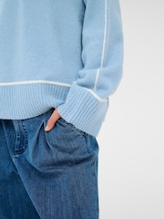 Kaffe Blue Long Sleeve Jumper - Image 4 of 6