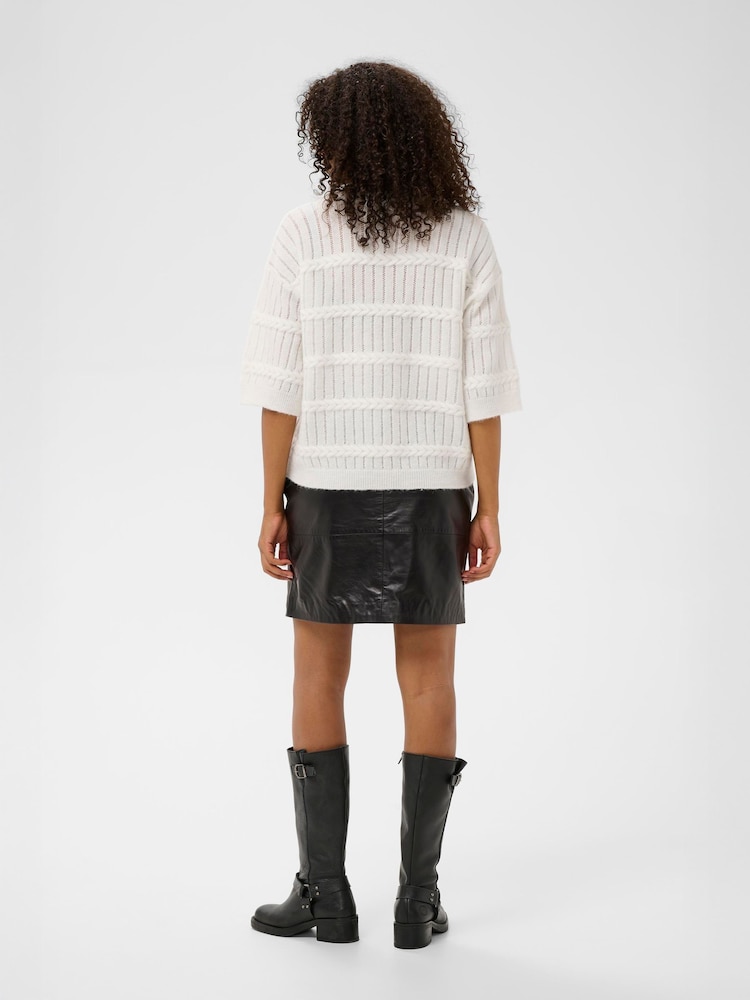Kaffe White 3/4 Sleeve Knit Jumper - Image 2 of 6