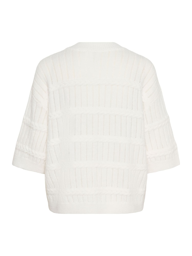 Kaffe White 3/4 Sleeve Knit Jumper - Image 6 of 6