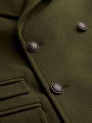 Superdry Green The Merchant Store Wool Long Coat - Image 6 of 6