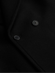 Superdry Black Relaxed Long Wool Coat - Image 8 of 8