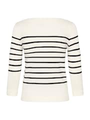 Kaffe White Long Sleeve Boat Neck Jumper - Image 6 of 6