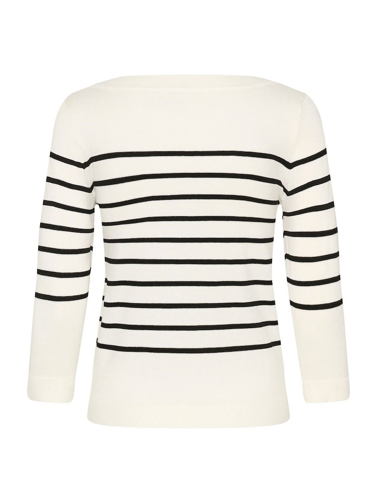 Kaffe White Long Sleeve Boat Neck Jumper - Image 6 of 6