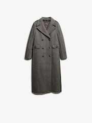 Superdry Black Double Breasted Wool Blend Coat - Image 8 of 8