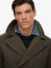 Superdry Brown The Merchant Store - Wool Long Coat - Image 6 of 7