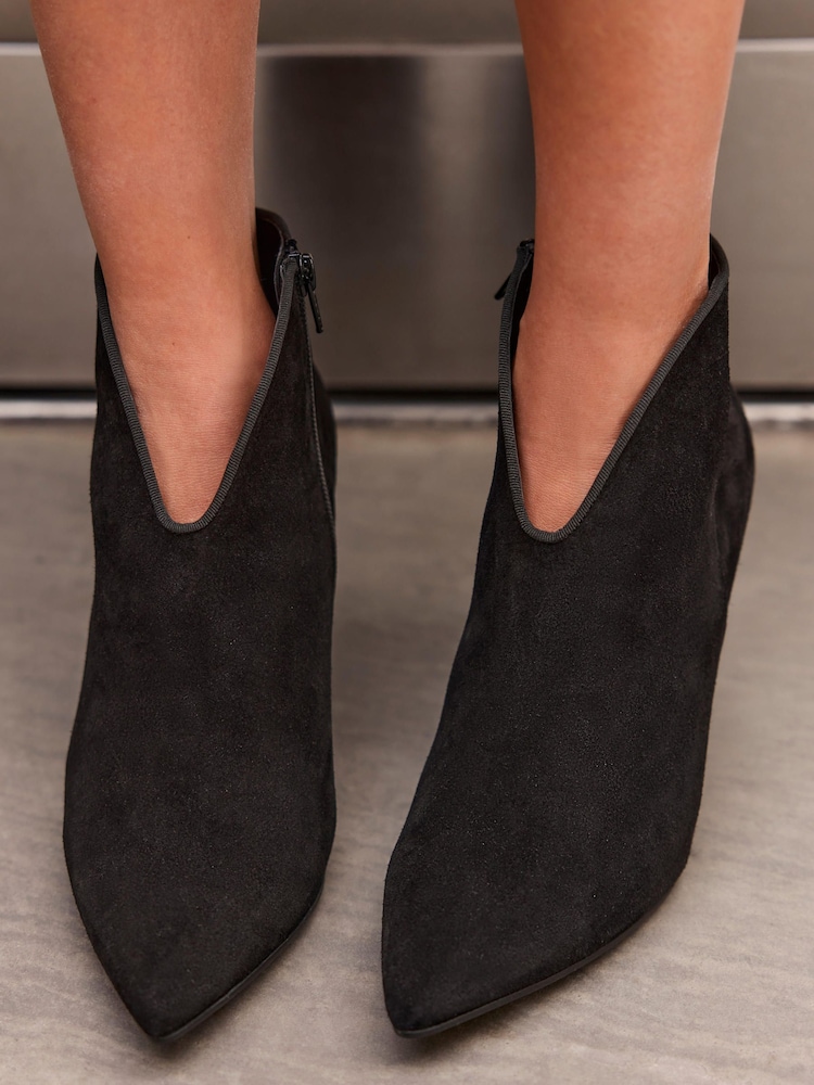 Mint Velvet Black Finny Black Suede Ankle Boots - Image 2 of 5 Mint Velvet Black Finny Black Suede Ankle Boots - Image 2 of 5