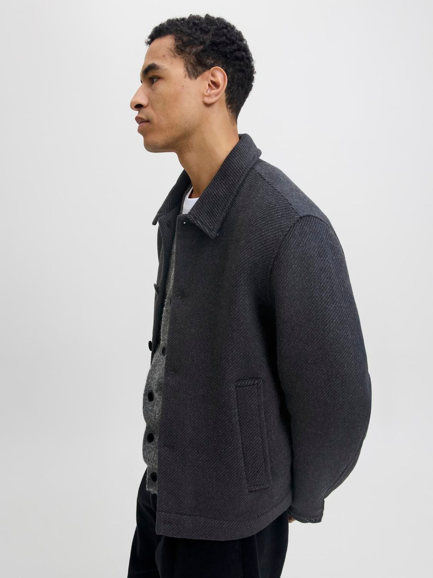 Buy JACK & JONES Black Wool Button-Up Jacket from Next USA