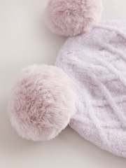 Baker by Ted Baker Double Pom Eared Hat and Mittens Set - Εικόνα 3 του 5