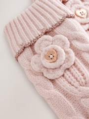 Baker by Ted Baker Pink Corsage Knitted Hat and Mittens Set - Image 4 of 5