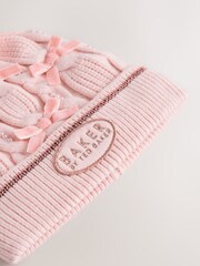 Baker by Ted Baker 蝴蝶结针织毛球帽和手套套装 - 图片2 / 5