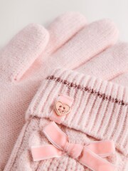 Baker by Ted Baker 蝴蝶结针织毛球帽和手套套装 - 图片5 / 5