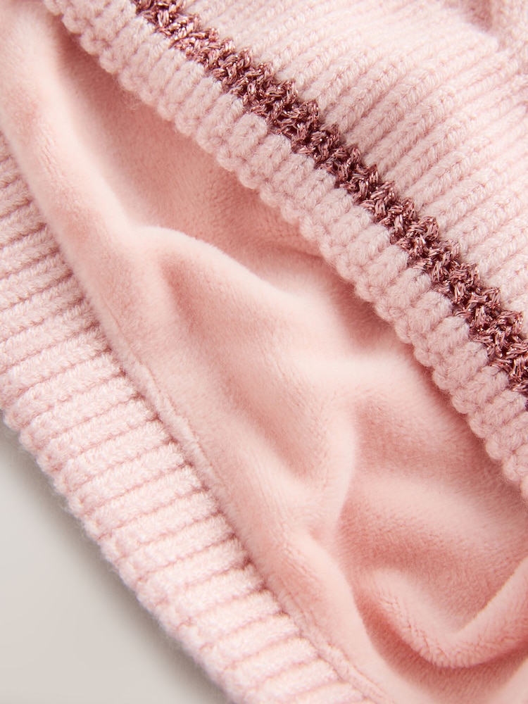 Baker by Ted Baker Pink Bow Knitted Snood Scarves - Image 2 of 5 Baker by Ted Baker Pink Bow Knitted Snood Scarves - Image 2 of 5
