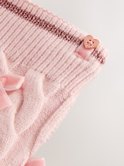Baker by Ted Baker Pink Bow Knitted Snood Scarves - Image 3 of 5