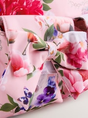 Baker by Ted Baker Back to School Pink Floral Bow Backpack - Image 5 of 7