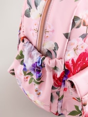 Baker by Ted Baker Back to School Pink Floral Bow Backpack - Image 6 of 7