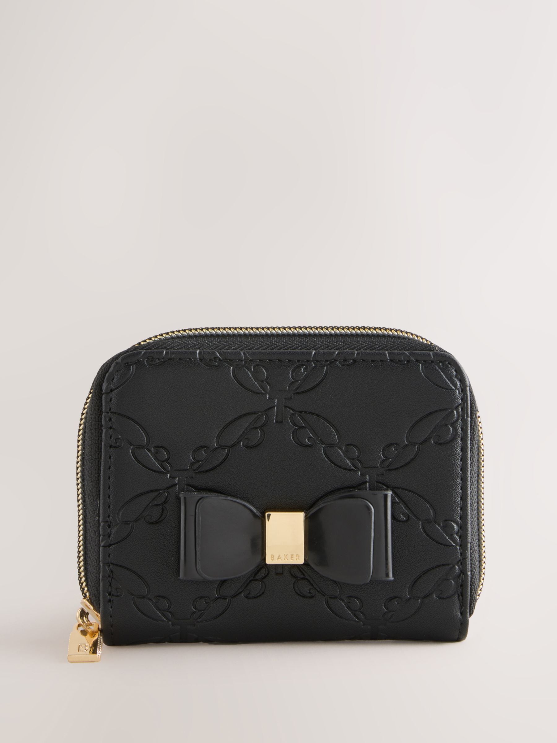 Baker by Ted Baker Black Back to School Childrens Embossed Bow Coin Purse