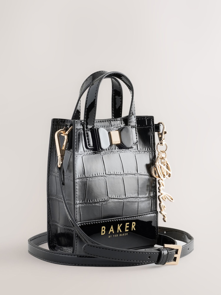 Bolso bandolera infantil negro con estampado de cocodrilo y lazo de Baker by Ted Baker - Imagen 2 de 6 Bolso bandolera infantil negro con estampado de cocodrilo y lazo de Baker by Ted Baker - Imagen 2 de 6