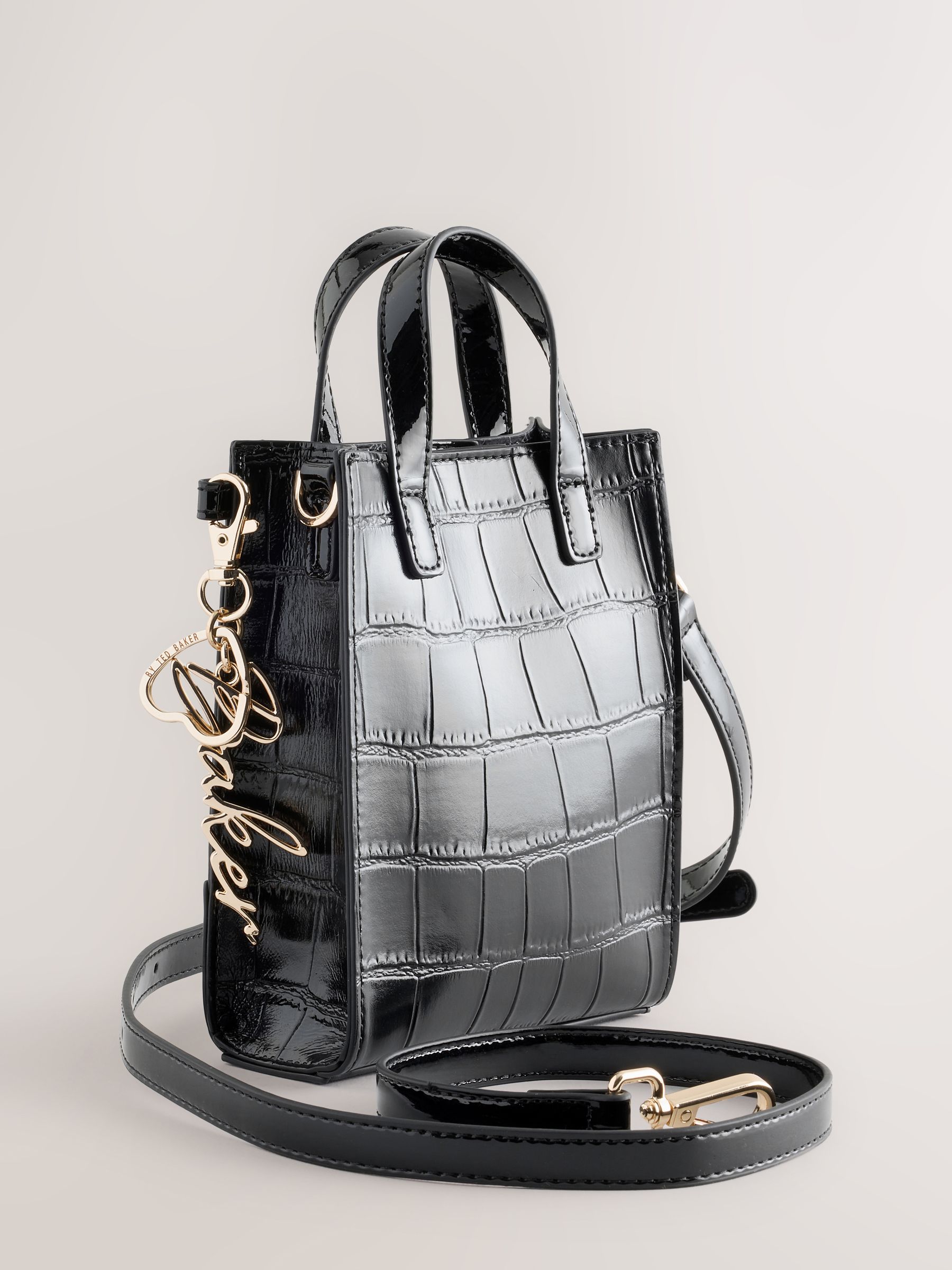 Buy Baker by Ted Baker Childrens Black Croc Bow Cross Body Bag
