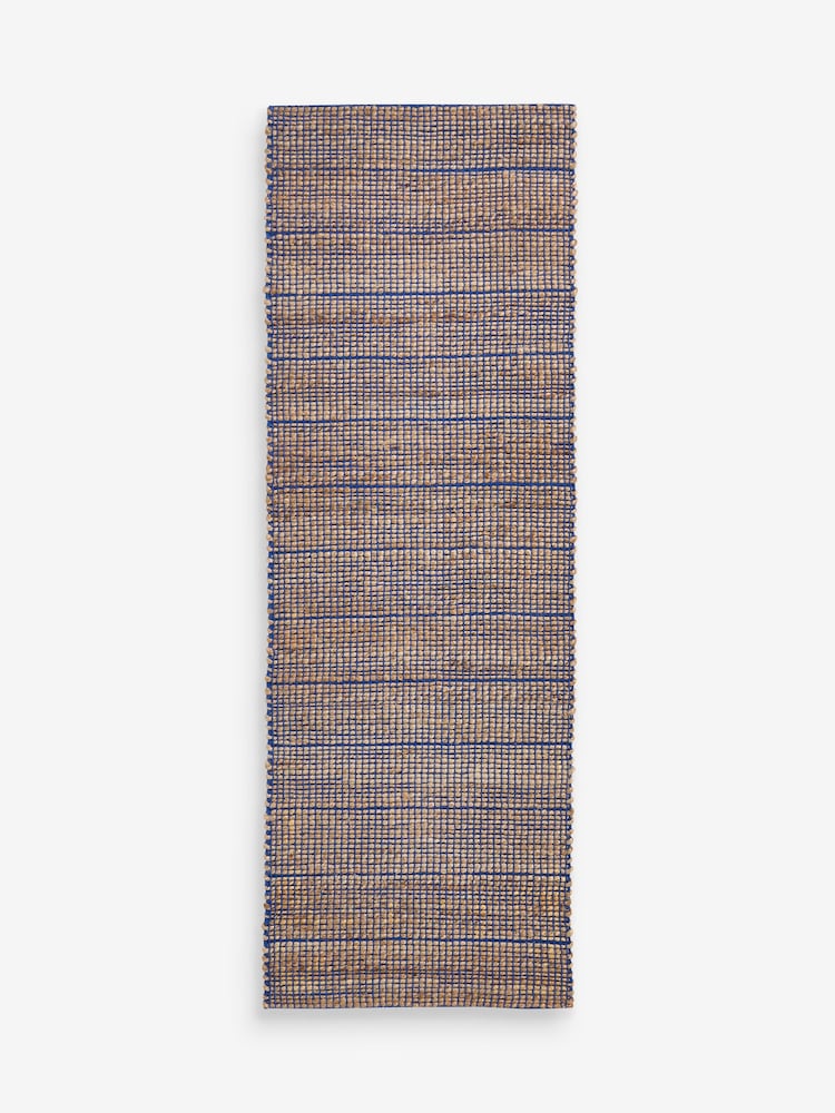 MADE.COM Blue Hurley Woven Jute Runner - Image 1 of 1 MADE.COM Blue Hurley Woven Jute Runner - Image 1 of 1