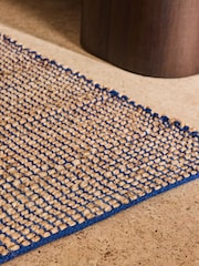 MADE.COM Blue Hurley Woven Jute Runner - Image 3 of 5