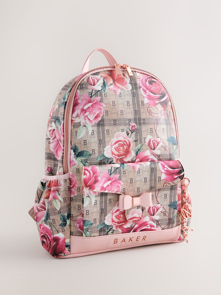 Baker by Ted Baker Back to School Floral Monogram Bow Backpack - Image 2 of 7 Baker by Ted Baker Back to School Floral Monogram Bow Backpack - Image 2 of 7