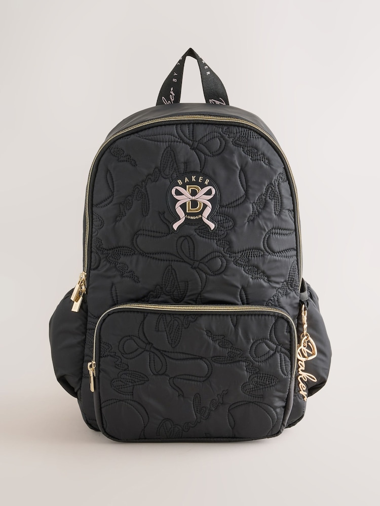 Baker by Ted Baker Back to School Black Quilted Bow Backpack - Image 1 of 6