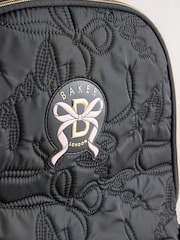 Baker by Ted Baker Back to School Black Quilted Bow Backpack - Image 3 of 6