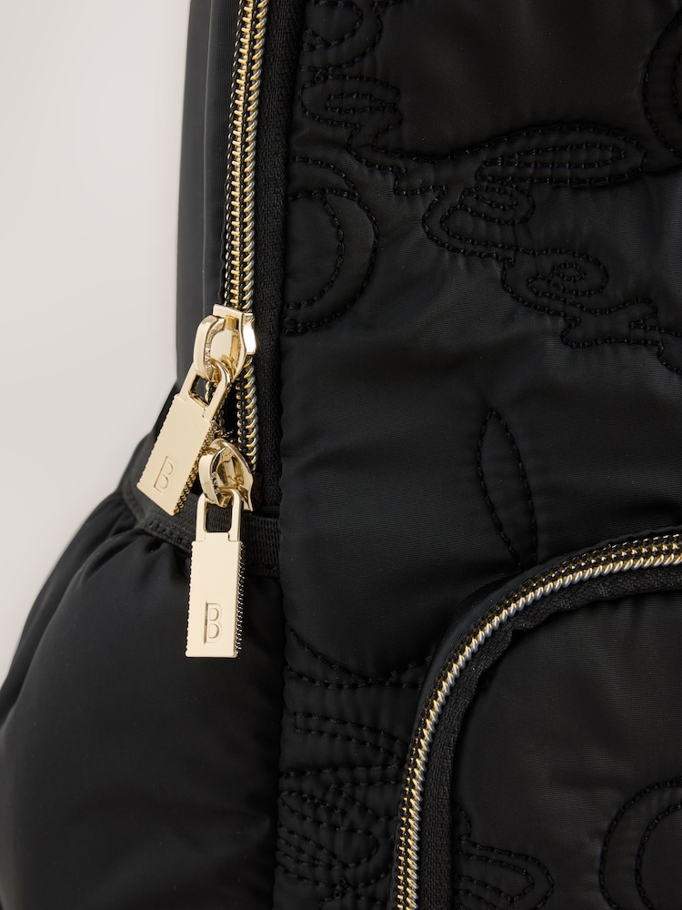 Baker by Ted Baker Back to School Black Quilted Bow Backpack - Image 6 of 6