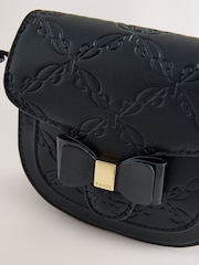 Baker by Ted Baker Childrens Black Embossed Bow Cross Body Bag - Image 4 of 8