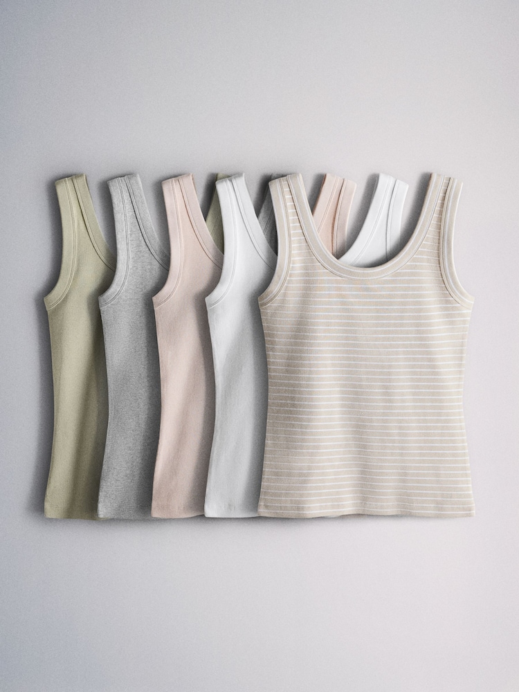 وردي/رمادي بخيوط شاحبة/أبيض/محايد مخطّط - سترات مضلعة فتحة رقبة واسعة طقم من 5 قطعة - صورة 1 من 8 وردي/رمادي بخيوط شاحبة/أبيض/محايد مخطّط - سترات مضلعة فتحة رقبة واسعة طقم من 5 قطعة - صورة 1 من 8