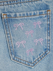 River Island Blue Bow Hotfix Straight Leg Jeans - Image 4 of 4