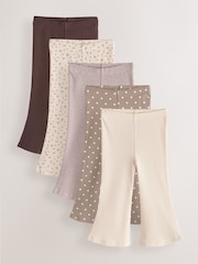 Nøytral - Ribbestrikkede Flare Leggings 5 Pakke (1 til327år) - Bilde 1 av 9