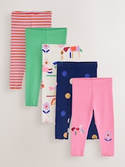 Pink Rainbow Horse Ribbed Leggings 5 Pack (3mths-7yrs) - Image 1 of 10