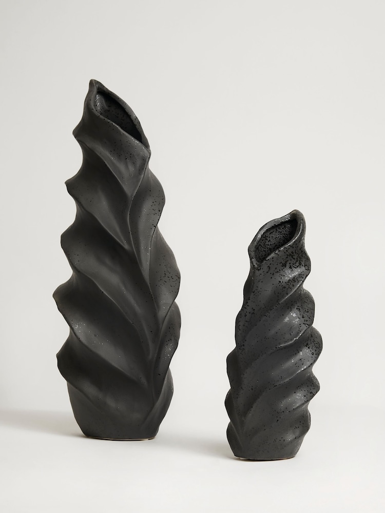 Sixty3 Styled Black Layer Vase - Image 1 of 5 Sixty3 Styled Black Layer Vase - Image 1 of 5