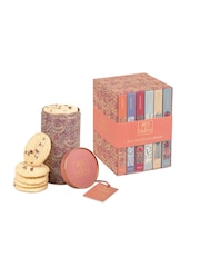 Vintage Marque Arts  Crafts Hot Chocolate Library  Choc Chip Biscuit Tin - Image 1 of 1