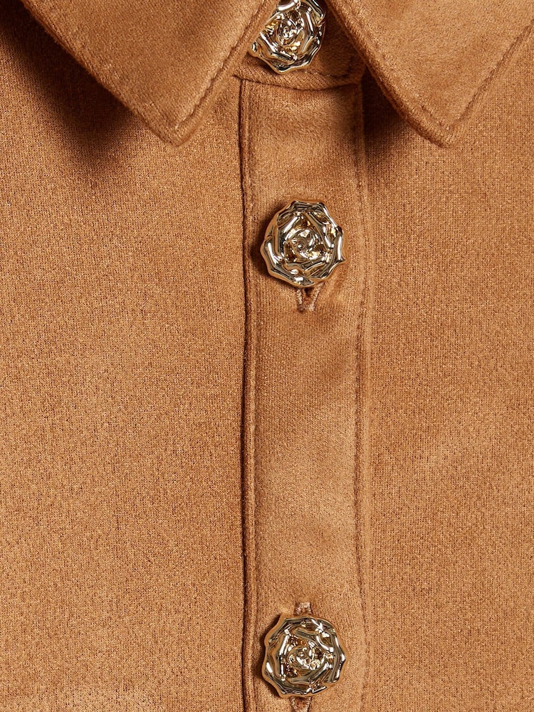 River Island Brown Suedette Prom Dress - Image 4 of 4