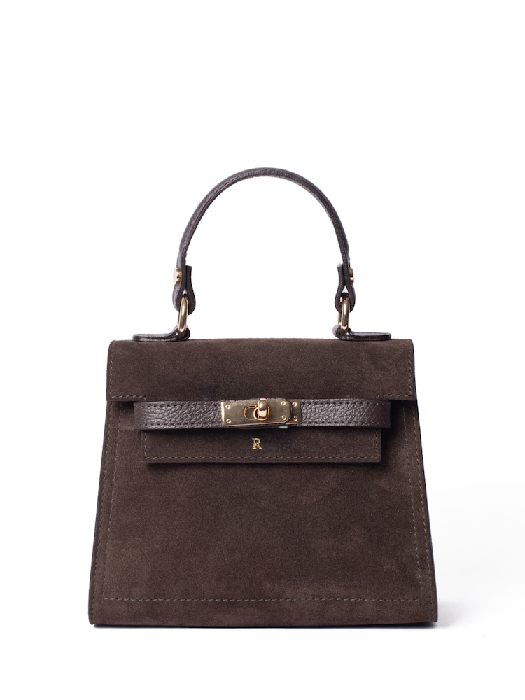LRM Goods The Polly Suede Top Handle Brown Bag - Image 2 of 6 LRM Goods The Polly Suede Top Handle Brown Bag - Image 2 of 6