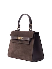 LRM Goods The Polly Suede Top Handle Brown Bag - Image 4 of 6