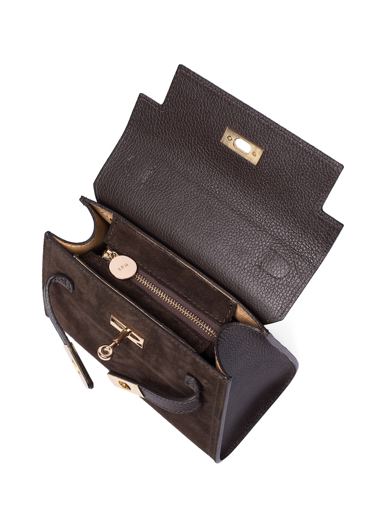 LRM Goods The Polly Suede Top Handle Brown Bag - Image 6 of 6 LRM Goods The Polly Suede Top Handle Brown Bag - Image 6 of 6