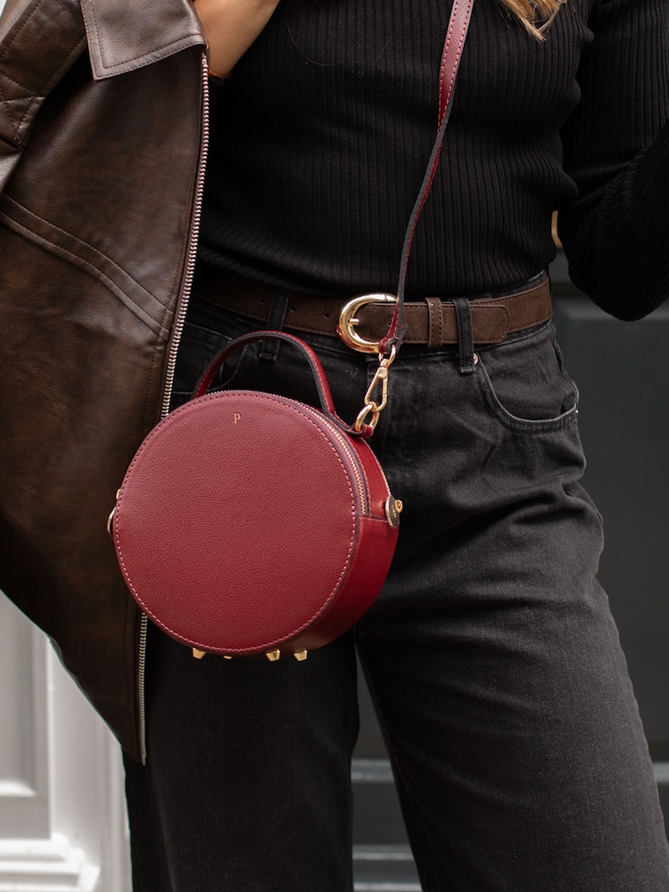 LRM Goods Red The Rosie Leather Circle Bag - Image 1 of 3 LRM Goods Red The Rosie Leather Circle Bag - Image 1 of 3