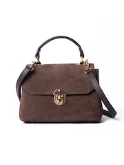 LRM Goods The Suede Lucinda Top Brown Handle Bag - Image 2 of 6