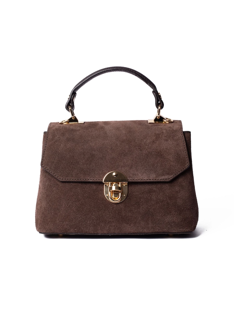 LRM Goods The Suede Lucinda Top Brown Handle Bag - Image 6 of 6 LRM Goods The Suede Lucinda Top Brown Handle Bag - Image 6 of 6