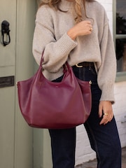 LRM Goods Red The Lily Leather Tote Bag - Image 1 of 4