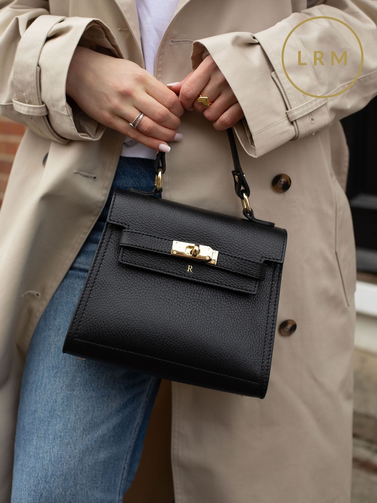 LRM Goods The Polly Leather Top Handle Black Bag - Image 1 of 7 LRM Goods The Polly Leather Top Handle Black Bag - Image 1 of 7