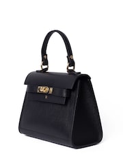 LRM Goods The Polly Leather Top Handle Black Bag - Image 4 of 7