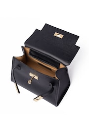 LRM Goods The Polly Leather Top Handle Black Bag - Image 6 of 7