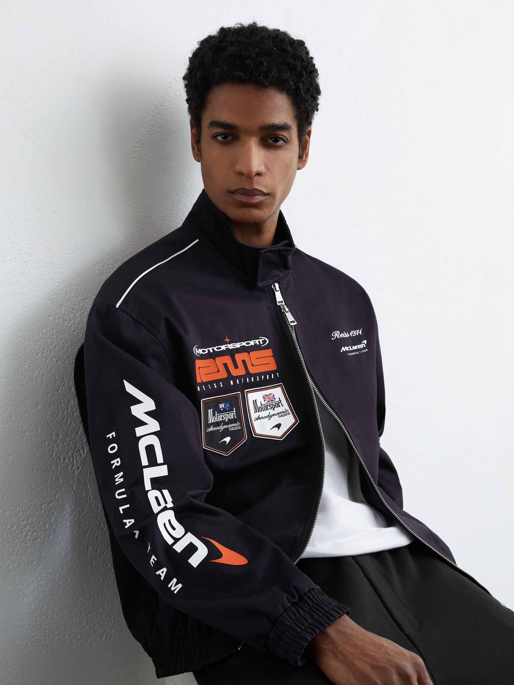 Buy Reiss Navy Mercer McLaren Racing Logo Jacket Unisex-Fit from