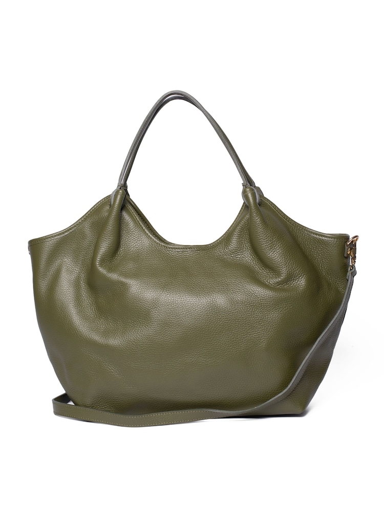 LRM Goods Green The Lily Leather Tote Bag - Image 2 of 4 LRM Goods Green The Lily Leather Tote Bag - Image 2 of 4