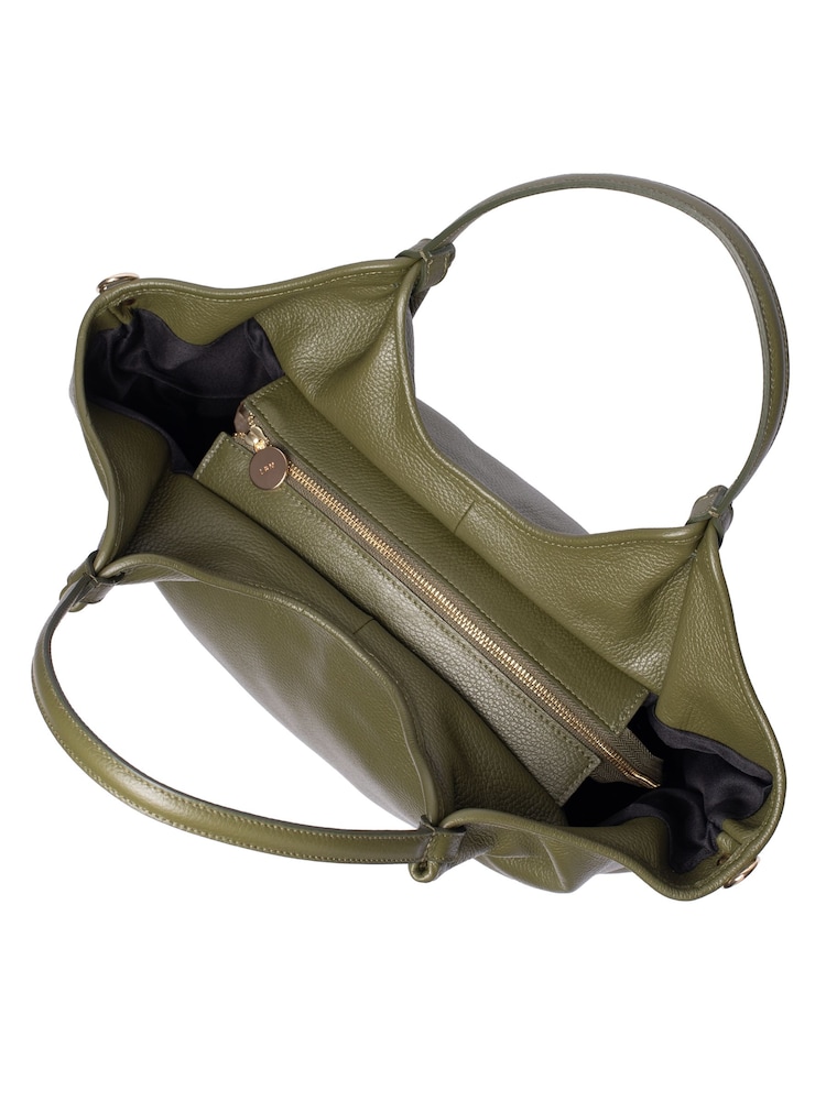 LRM Goods Green The Lily Leather Tote Bag - Image 4 of 4 LRM Goods Green The Lily Leather Tote Bag - Image 4 of 4